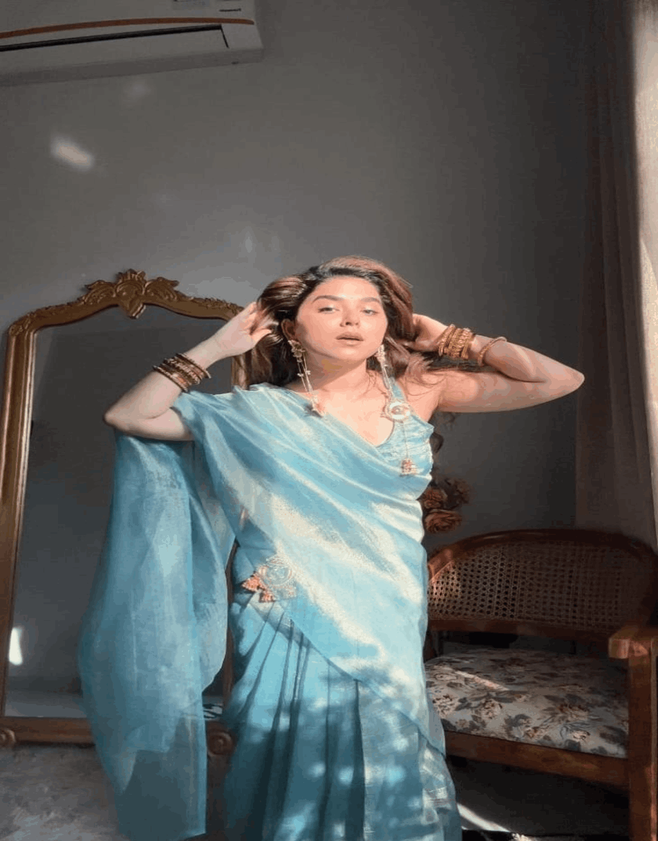 Blue tissue zari banarsi saree
