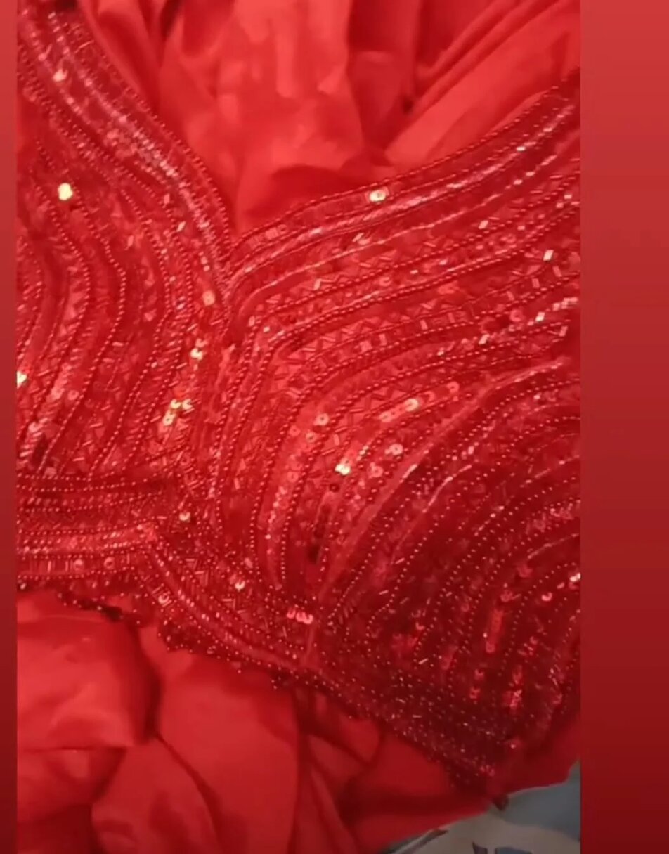 Red Hand Embroidered Blouse