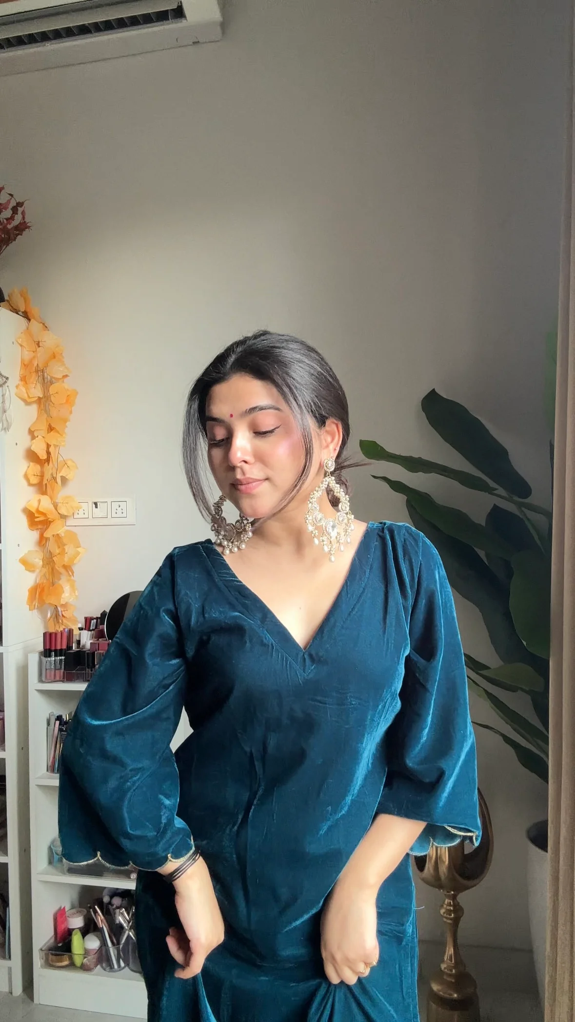 Teal Blue Velvet Suit