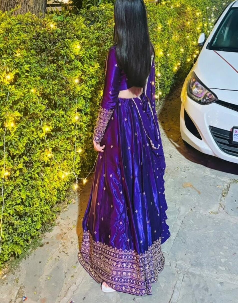 Purple gajji lehenga
